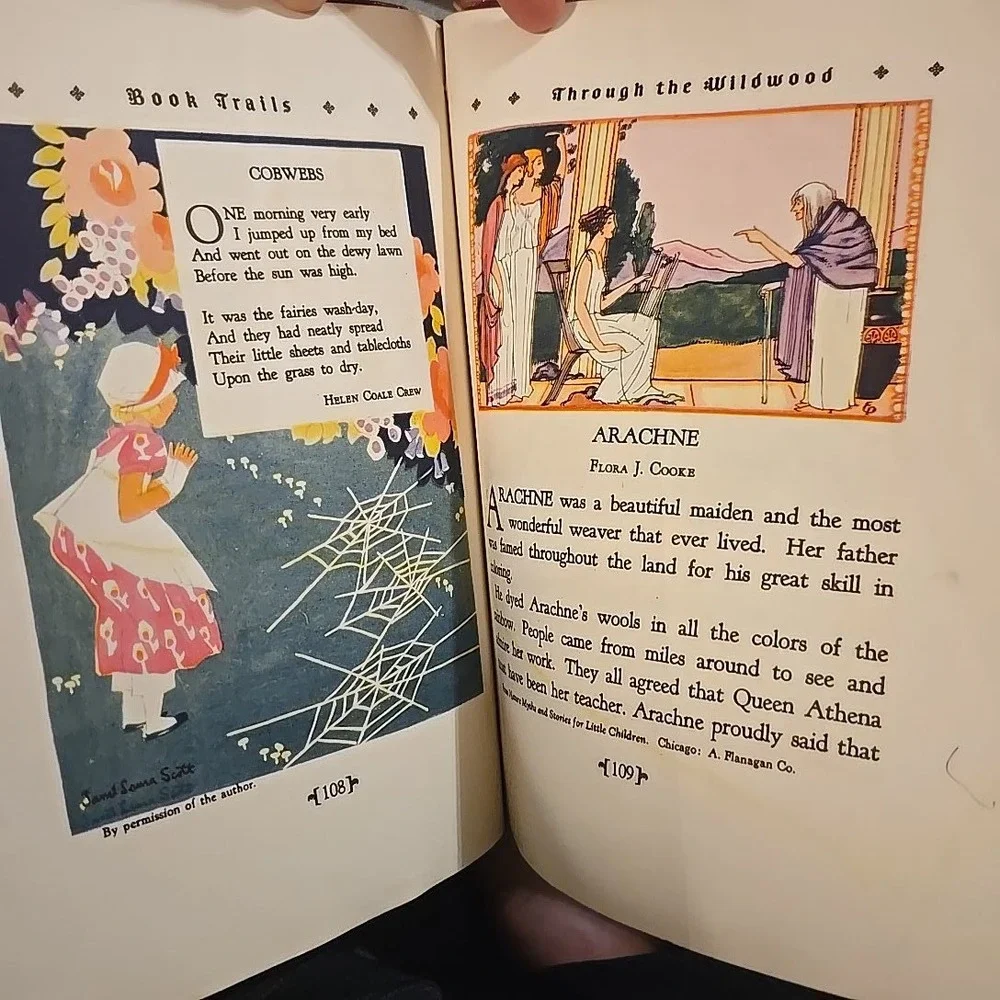 VTG 1946 Book Trails Through The‎ Wildwood Child Development Red Embossed HC USA
